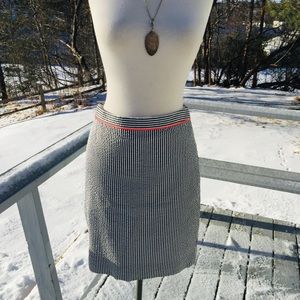 J.Crew striped pencil skirt gingham fabric size 4
